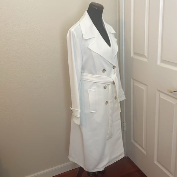 New Bagatelle Collection Off White Trench Coat jacket - Picture 4 of 17